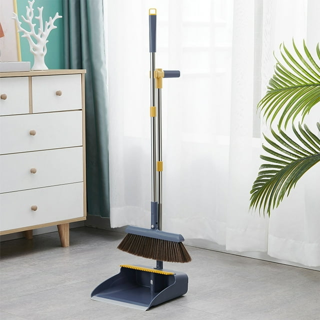 Xihbxyly Almacén de Liquidación Escobas de Decoración Interior 180° con Ventosa Magnética y Recogedor, Juego de Escobas y Recogedor En Dientes Raspadores y Raspador para Limpieza, Adecuado para El Ho