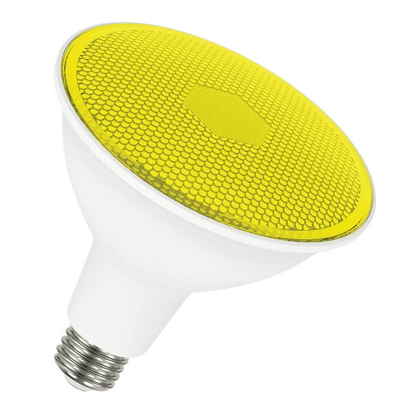 Satco S29484 11.5 Watt PAR38 LED Color Light Bulb, Yellow