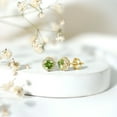 thumbnail image 4 of Rosec Jewels Real Peridot Stud Earrings with Diamond Halo for Women - AAA Quality, 18K Yellow Gold, 4 of 9