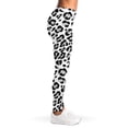 thumbnail image 4 of White Leopard Print Leggings, Leopard Wide Animal Sexy Yoga Leggings For Women., 4 of 5