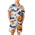 thumbnail image 3 of Leidass Mens Pajama Set Short Sleeve Button Down Sleepwear Set Lounge Set with Shorts Relaxed Fit S XXXXXL White 2XL, 3 of 4