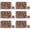 thumbnail image 1 of Juego de 12 posavasos navideños, manteles individuales con impresión de PVC a prueba de aceite, resistentes al calor, tapetes lavables para decoración de mesa para fiesta de cumpleaños navideña (cervatillo) ER, 1 of 4