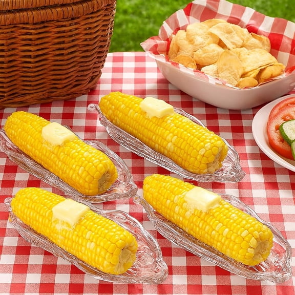 FGTHBF-Corn Dishes, BPA-Free, Set Of 4, For Serving Corn On The Cob, Hot Dogs, Vegetables, And Holiday Entertaining