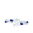 thumbnail image 4 of Lab Grown Diamond Designer Engagement Ring with Sapphire, 10K White Gold, US 10.00, 4 of 9
