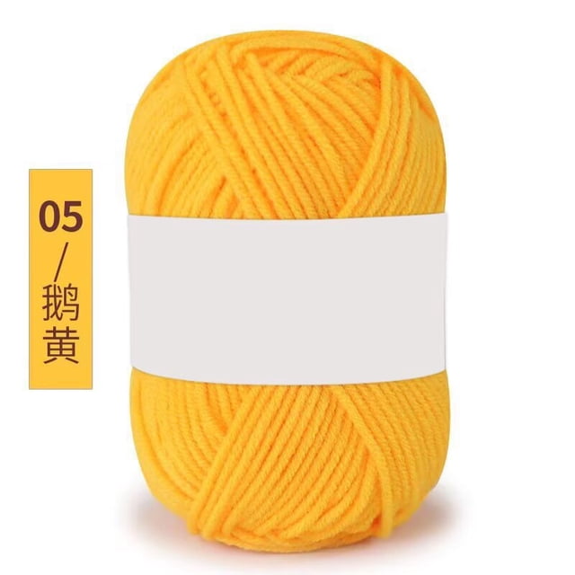 Nvzi Hilo de ganchillo, 2 ovillos de color amarillo oscuro, 25 gramos por ovillo, hilo suave hecho a mano, apto para principiantes y adultos, suéteres y fundas de almohada decorativas.