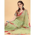 thumbnail image 6 of Green & Red Floral Embroidered Pure Georgette Saree - 14695332, 6 of 6