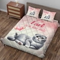 thumbnail image 3 of Every Fart is Love Note Scottish Fold Guilty Face Happy Valentine's Quilt Bedding Set Cat Lover Kitten Owner Gifts 1 Blanket Bed Cover 2 Pillowcases - 01016, 3 of 5