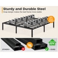 thumbnail image 3 of Sofanext 18 inch Metal Bed Frame Queen Size, Heavy Duty Steel Platform Bed Frame with Storage Space, No Box Spring Needed, Noise Free, Black, 3 of 10