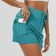 thumbnail image 2 of Women's Drawstring Skorts with Pockets - Built-in Shorts, High Waist for Tennis/Workout, 2 of 6