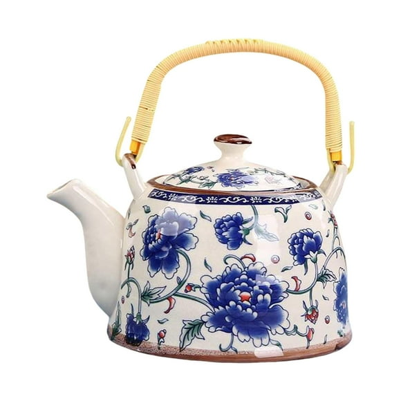 Tetera de porcelana japonesa resistente al calor de 900 ml con infusor extraíble peonía