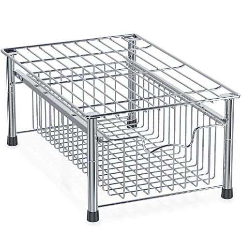 Simple Houseware Stackable Basket Drawer, Chrome