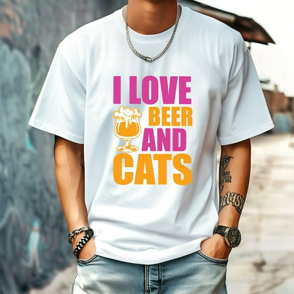 Men's T Shirt Round Neck Patterned Tee Summer New Sports Shirt Vintage Style Gift for Friends XS