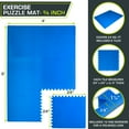 ProsourceFit Exercise Puzzle Mat 3/4in, Blue, 24 Sq Ft 6 Tiles