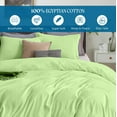 thumbnail image 2 of 500 TC 100% Egyptian Cotton Premium Duvet set Zipper Closur Ultra Soft Durable and Fade Resistant Color Sage Stripe size Queen, 2 of 5