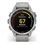 Garmin Descent Mk3, 43 mm Stainless Steel with Fog Gray Silicone Band (010-02753-03)