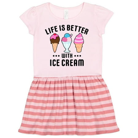 

Inktastic Life is Better with Ice Cream Gift Toddler Girl Dress