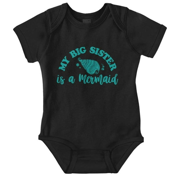 My Big Sister Is A Mermaid Cute Shell Bodysuit Jumper Girls Infant Baby Brisco Brands 12M