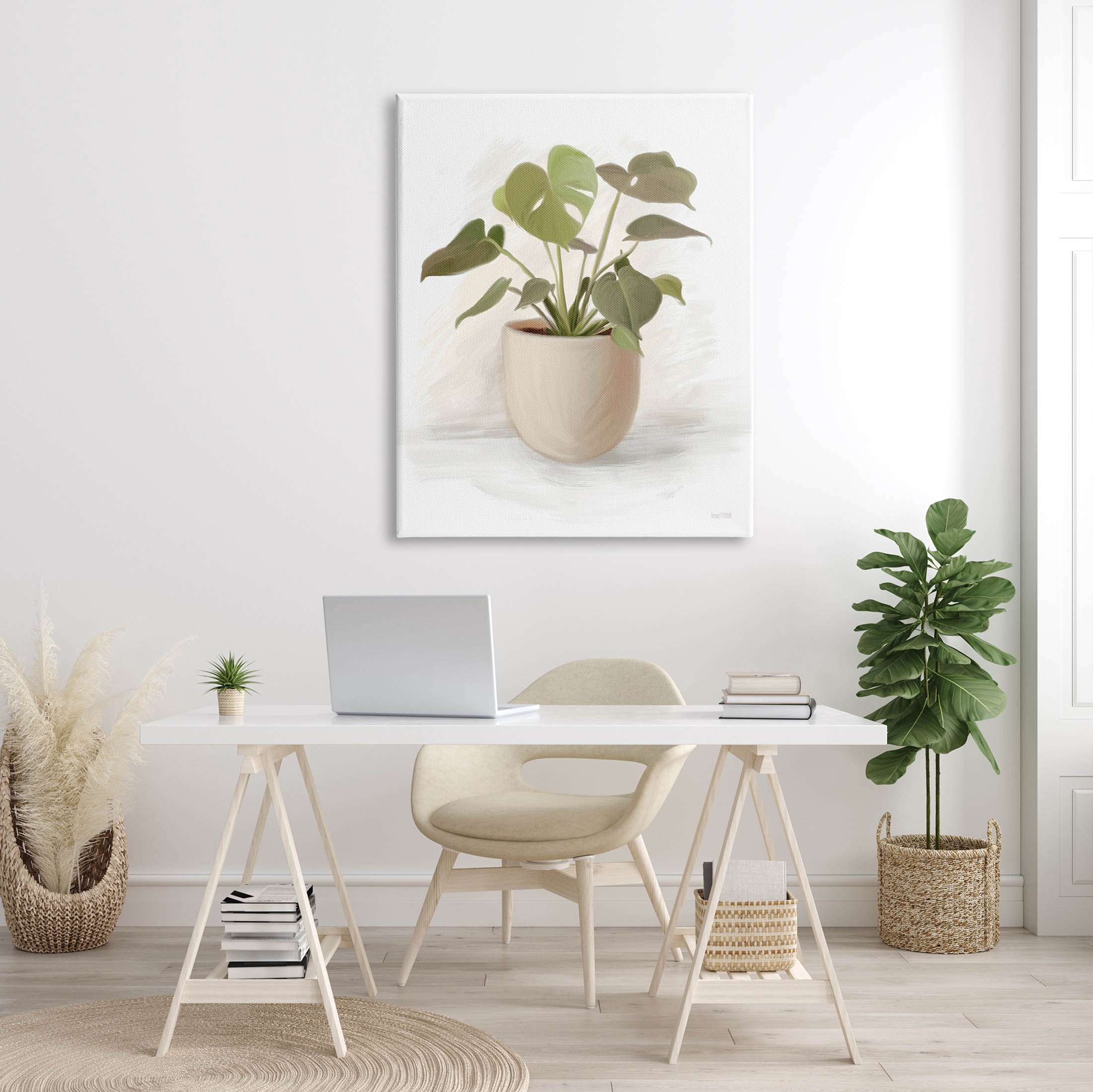 Stupell Industries Monstera House Plant Potted Vase Graphic Art Gallery Wrapped Canvas Print Wall Art, Design by House Fenway