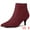 Burgundy, variant on Unique Bargains Women's Zip Stiletto Kitten Heel Ankle Booties Burgundy US 6