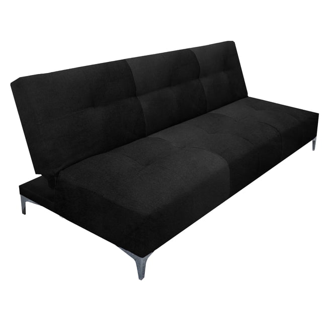 Sofa Cama Reclinable El Bazar Store Vegas Terciopelo Negro Futon 3 posiciones Sala