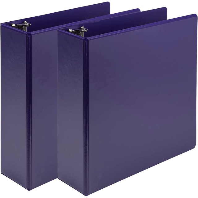miduoduo-Earth's ChoiceTM, Classeur de Vue à 3 Anneaux Durable et à la Mode, Anneau Rond de 3 Pouces, jusqu'à 25 % de Plastique à Base de Plantes, Écologique, Certifié Biobasé USDA, Violet, Lot de 2 (U86808)