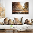 thumbnail image 4 of Designart Straight Road in Fall Birch Grove - Modern Forest Throw Pillow - 12x20, 4 of 5