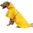 thumbnail image 1 of Impermeable ajustable con capucha para perros, chaqueta impermeable para perros, ropa para perros pequeños, medianos y grandes (Amarillo M), 1 of 5