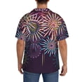 thumbnail image 3 of Vsdgher Fireworks2 Men's Cuban Shirt, Hawaiian Shirts, Business Casual Button Down Shirts, Short Sleeve Shirt-X-Large, 3 of 5