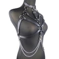 thumbnail image 2 of Sexy Underwear Chest Harness Body Bra BDSM Erotic Lingerie Choker Top Goth Leather Harness Mature Suspenders For Stockings, 2 of 5