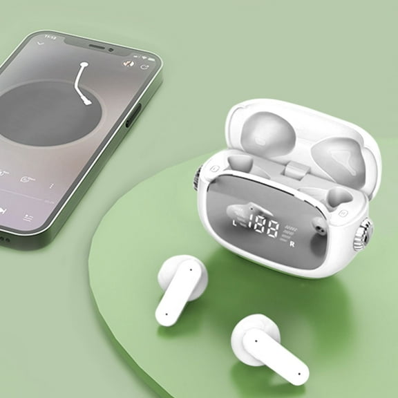 Kabnic Wireless Earbuds, Bluetooth Headphones 24 Hours of Battery Life with Noise Cancellation Clear Calls Built-In Microphone IPX7 Waterproof 5.4 Bluetooth Earbuds Stereo Earbuds for Sports and Work