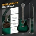 thumbnail image 6 of GLARRY Full Size 6 Strings Acoustic Electric Guitar Beginner Kit w/ 15W Amp, Cutaway 41 Inch Electric Acoustic Guitar w/Inbuilt Tuner, Bag, Strap, Picks, Strings, Basswood Guitarra, Distressed Green, 6 of 7