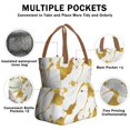 thumbnail image 3 of Gold and White Marble Drawstring Lunch Bag Women - Drawstring Lunch Bag Insulated for Work Office - Stain-Resistant Large Lunchbags for Women with Multi-Pockets, 3 of 6