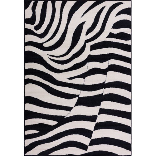 Well Woven Miami Zebra Animal Print Runner Rug, Black, 20" x 7'2