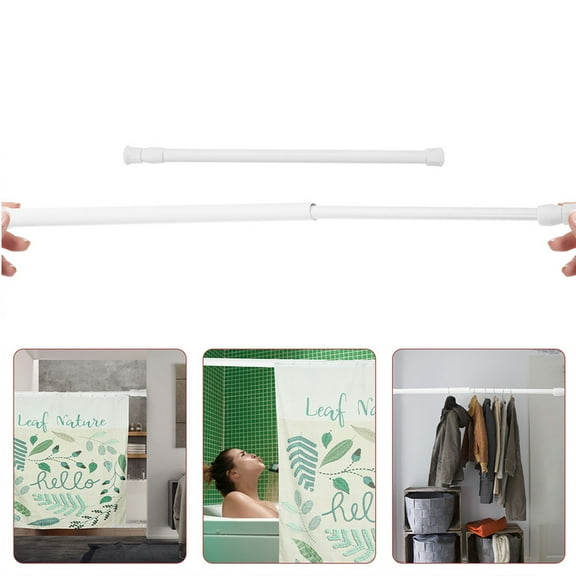 NICERIO Adjustable Closet Rod Telescopic Hanger White Plastic 1 Set