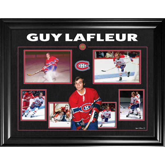 Guy Lafleur Impression Encadrée Collage Multi-Photos - Art Mural sous Licence Officielle LNH