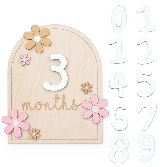 Waroomhouse Baby Milestone Cards Baby Monthly Milestone Cards 1 Set Baby Monthly Milestones Card Fine Workmanship Baby Growth Wooden Milestone Cards for Newborn
