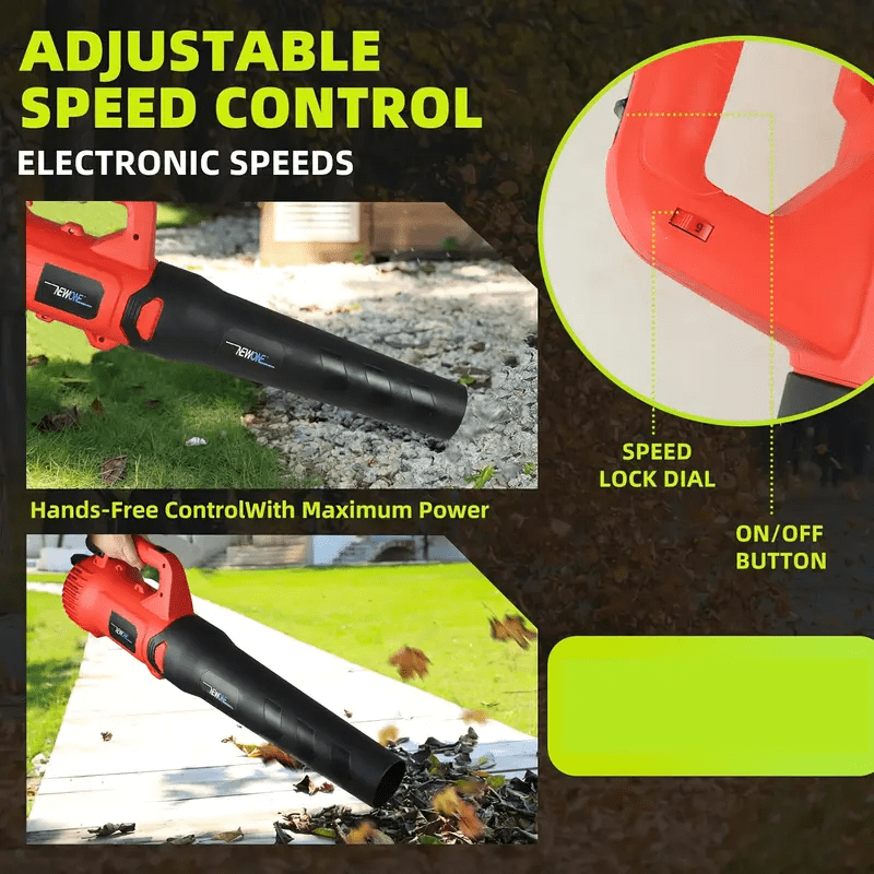 Leaf Blower Cordless 20V 499CFM/103MPH 5 Speed Modes with 2.0Ah Batteries and Charger Battery Powered Leaf Blowers for Lawn Care, Patio, Yard, Dust, Snow