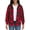 01-FP-Red, variant on JWD Womens Plaid Shacket Jacket Long Sleeve Button Down Fleece Hooded Jackets Warm Coat