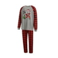 thumbnail image 3 of Seyurigaoka Christmas Family Pajamas Set, Santa Plaid Print Tops+Trouser/Romper, 3 of 9