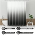 thumbnail image 2 of AmazerBath Shower Curtain, Gradual Black Fabric Shower Curtain Set with 12 Shower Curtain Hooks, Farmhouse Cloth Black and White Shower Curtain, Rustic Washable Bathroom Shower Curtain Sets, 72x72 In, 2 of 7