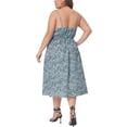 thumbnail image 4 of DARING DIVA Women's Plus Size Tie Front Spaghetti Strap Midi Floral Dress 4X Green, 4 of 6
