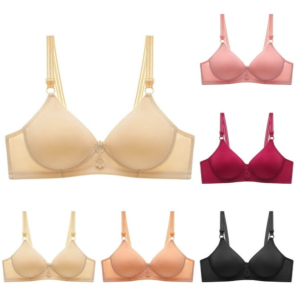 Oksale Cotton Bras for Women no Underwire Soft Cozy Brathable Lightweight Minimizer Bras Adjustable Sexy Bra Orange XL