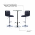 thumbnail image 4 of Powell Jenna 3-Piece Pub Set with Armless Upholstered Bar Stools - Black Faux Leather, 4 of 9