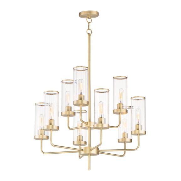 11479CRSBR Maxim Lighting Crosby-9 Light Chandelier-28 Inches wide by 31 inches high-Satin Brass Finish    -Traditional Installation