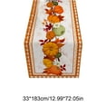 thumbnail image 3 of FeiFu Autumn Thanksgiving Table Runner Pumpkin Maple Leaf Pattern Coffee Table Living Room Dining Decor Table Linens Use, 3 of 6