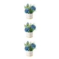 thumbnail image 4 of kurtrusly Artificial Flowers With Vase Add Of Color And Style To Any Room Indoor rose blue 3Set, 4 of 6