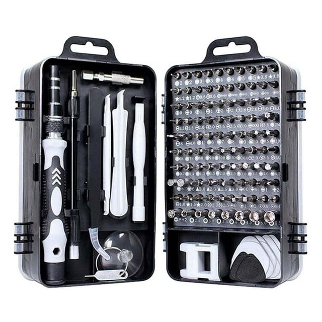 115-in-1 Magnetic Screwdriver Set, Professional Repair Kit with 98 Bits for Electronics, Complete Hardware Tool Set for Phone Laptop PC Game Console Watch Glasses, Black