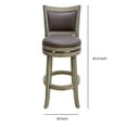 thumbnail image 4 of Amy 29 Inch Swivel Barstool with Padded Seat, Nailhead Trim, Brown, 4 of 5