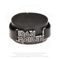 thumbnail image 3 of Men's Iron Maiden Logo Leather Wriststrap Wristband One Size Black, 3 of 3
