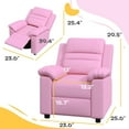 thumbnail image 7 of Resenkos Kids Leather Recliner Chair - Armrest, Footrest & Headrest for Ages 3-9, Pink, 7 of 7